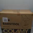 COLAMY Bar Stools Set of 2, Modern Swivel Bar Chairs, Adjustable PU Leather Upholstered Barstools Counter Height with Full Backrest for Bar, Dining Room, Kitchen Island, Black