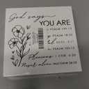 God Says You Are Wood Decorative Block - 5 Inches 6-Sided Painted Pine Wooden Decor - Christian Gifts, Inspirational Religious Gifts -Tabletop,Shelf, Home & Office Decorations (A05)