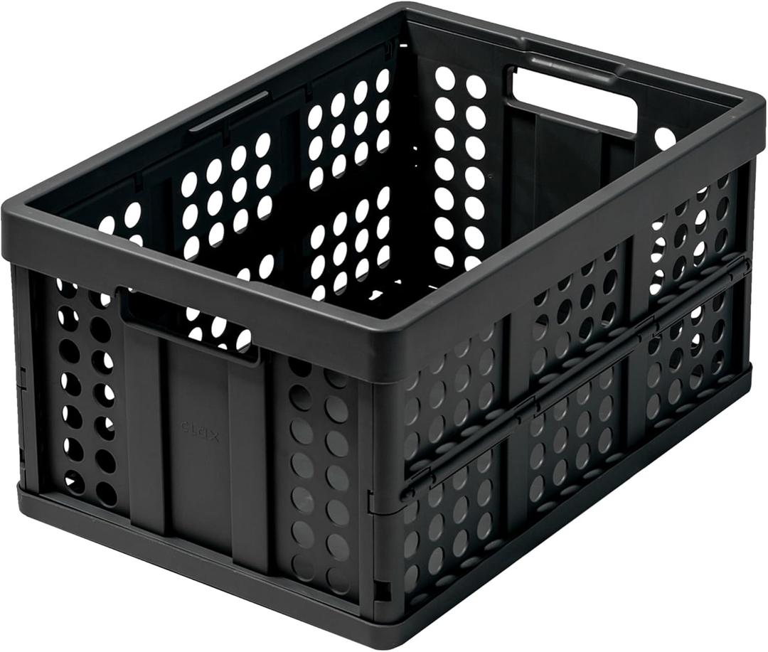 Clax Crate | Folding Box | bBasket | 48 qt (12 gal) | Black