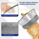 BARKLESS Inflatable Dog Cone, Soft Dog Donut Collar After Surgery, 2-in-1 Inflatable Collar with Detachable Anti-Licking Shield, Patented Donut Cone to Stop Licking Wounds (M (Neck: 8"-11"), Grey)