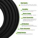Phaxiwho 1/2 inch Round Rubber Garden Soaker Hose 100FT，Heavy Duty Water Soaker Hoses with Connectors Drip Hose irrigation hose for Vegetable Gardens, Flower Beds, Lawns, and Plants (100FT)