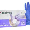 Dealmed Nitrile Exam Gloves Small (200 Count) - Disposable, Latex-Free, Powder-Free, Medical Use (Blue, S)