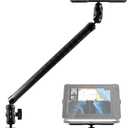 Aluminum Alloy Fish Finder Mount with C Size 1.5 Inch and Round Base, 19.68 Inch Long Arm Marine Electronic Depth Finder Mount Compatible with Garmin Lowrance Humminbird and More