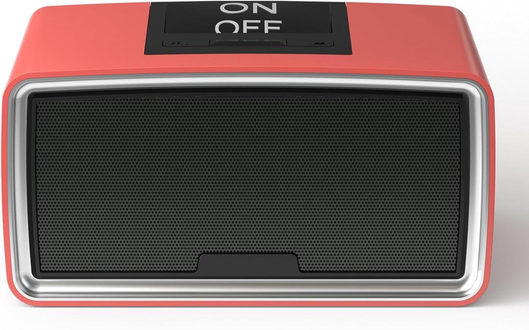 iGuerburn Simple Music Player for Dementia Elderly Seniors Easy MP3 Player as Alzheimers Dementia Visually Impaired Patients Product Gift One-Touch Controls ON/Off Retro Music Box (Red)