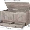 HOOBRO Storage Chest, 39.3" Toy Chest with Drawer, Wooden Storage Bench, Sturdy Entryway Bench Supports 220 lb, Safety Hinge, U-Shaped Opening, Easy Assembly, Greige BG710CW01G1, 39.3"L x 15.7"W x 19.7"H