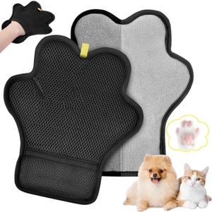 Pet Hair Removal Glove for Cats and Dogs, Cute Paw Design, Upgrade Reusable Electrostatic Magic Brush Pet Hair Removal Grooming Gloves Tool for Furniture, Bed Sheets, Couch, Clothes, Carpet, Car Seat
