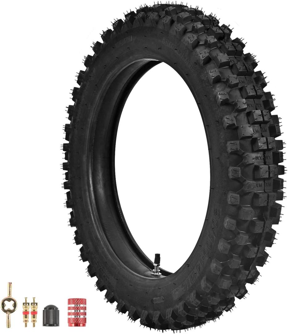 Trkimal 90/100-14 Rear Tire Inner Tube Assembly Tyre for Motocross Off Road Dirt Pit Bike (90/100-14)