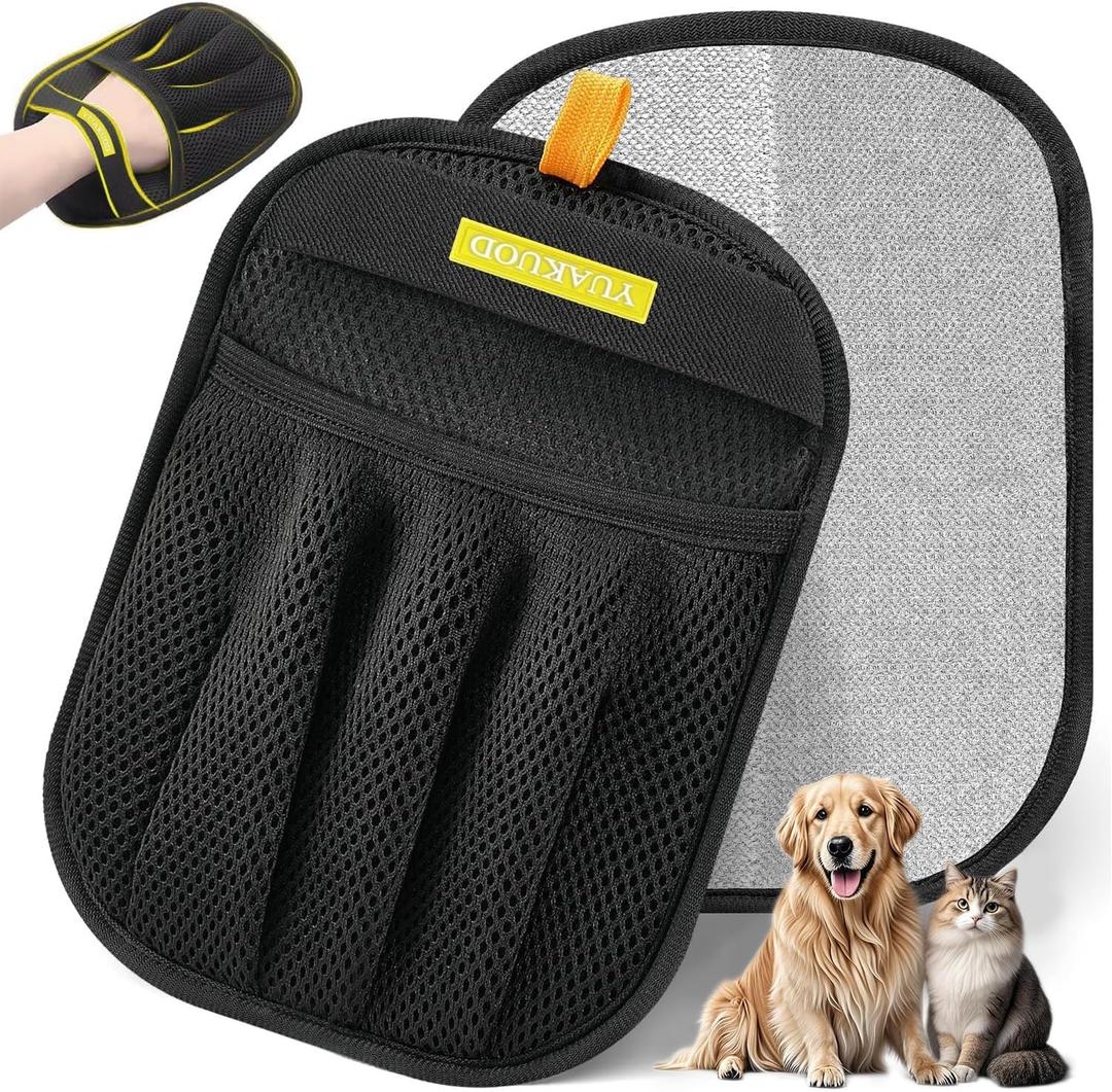 Pet Hair Removal Glove for Cats & Dogs, Upgraded Five-Finger Electrostatic Pet Hair Gloves, Reusable Magic Brush Pet Hair Remover Tool for Couch, Carpet, Car Seat(1 Pack)