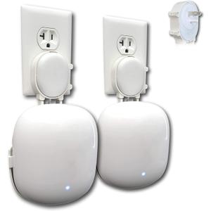 The Nest WiFi Pro Genie Wall Mount Outlet Holder Stand (2-Pack) | Lowest Profile | Open Access | No Messy Screws or Tape | Reinforced Support | Horizontal and Vertical Outlets