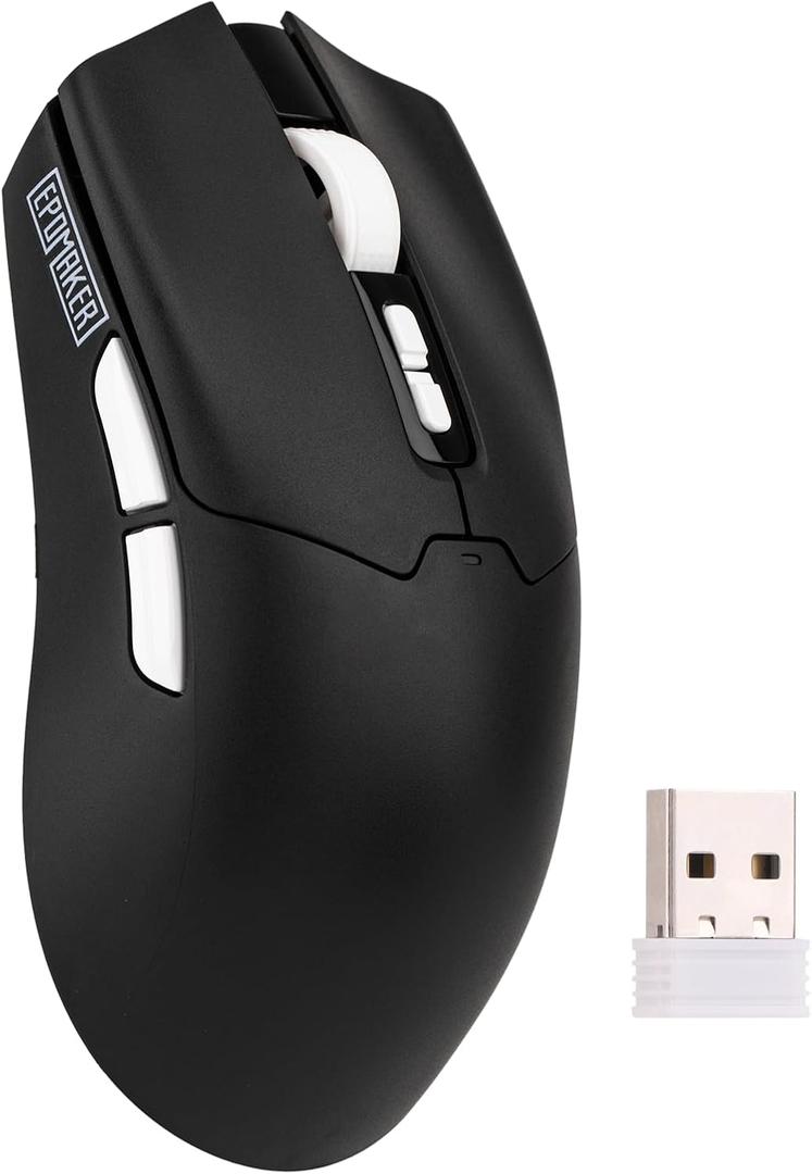 EPOMAKER Click Lite Wireless Gaming Mouse, 800 to 12,000 DPI Adjustable, PAW3311 Sensor, 500mAh, 59g, 2.4G/BT/USBC Rechargeable Wireless Mouse with 5 Programmable Buttons for PC/Mac/Linux (Black)