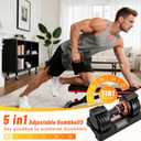 Adjustable Dumbbell Set Storage Case Included All Gender Home Gym Weights, 25lb pair