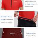 Spotti Men's Cycling Bike Jersey Short Sleeve with 3 Rear Pockets- Moisture Wicking, Breathable, Quick Dry Biking Shirt (Red, S)