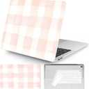 Seorsok Compatible with MacBook Air 13 Inch Case 2022 2021 2020-2018 Release A1932 A2179 M1 A2337,Cute Pink Retro Checkered Aesthetic Plastic Hard Case with Transparent Keyboard Cover,Pink Checkered