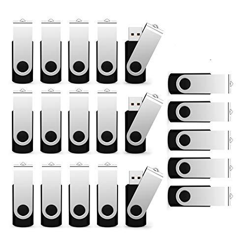 Maspen 20 Pack 16GB USB Flash Drive 2.0 Bulk USB Thumb Drives Memory Stick Jump Drive Zip Drives (16GB, 20 Pack)