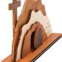 3 x He is Risen Easter Decor, Empty Tomb Easter Decoration, Resurrection Decorations, Christian Gifts, Wooden Cross Display for Tabletop Christian Home Decor Religious Easter Scene for Indoor Use