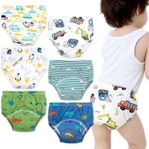 Max Shape Baby Boys Training Pants Underwear, Toddler Boys Potty Pee Training Underwear, 4T, 6 Pack, Blue 