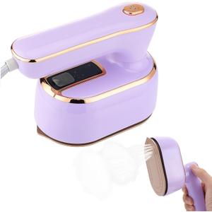 Travel Steamer Iron for Clothes, 1000W Handheld Portable Steamer, 10s Fast Heating Up 180 Rotary Small Size Garment Steamer Iron, Mini Steam Iron for Home, Dorm, Travel Essentials (Purple)