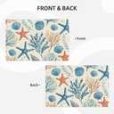 Watercolor Blue Seashells Placemats Set of 4 12x18 Inch