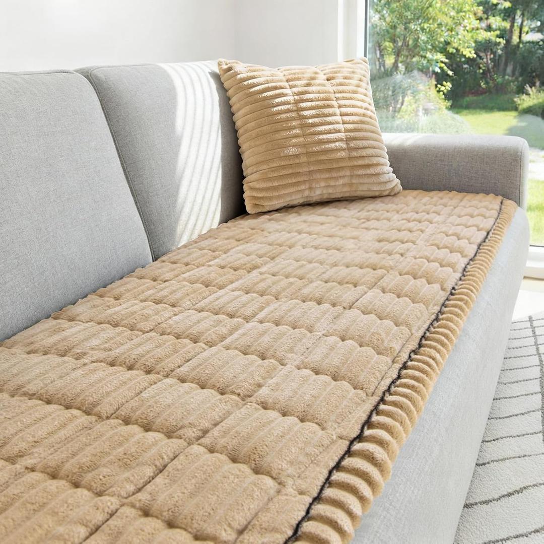 Neween Pet Couch Cover Dogs Washable Non-Slip Couch Protector Slipcover Pet Friendly Dog Mat Bed Sofa Cover for Couches and Sofas (Khaki, 27.6"x59.06")
