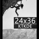KTKDE 24x36 Picture Frame Black Woodgrain with Polished Plexiglass, Studio Gallery Vertical & Horizontal Wall Hanging Large Poster Frame for Photos,Minimalist Style -Any style Best gift, 24x36-1Pack