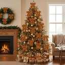 24 Pcs Brown Vintage Velvet Christmas Bows -Cozy 4.5 Inch Bows for Christmas Tree Ornaments, Wreath Accents, Gift Wrapping, Wine Bottles, Stair Railings, DIY Crafts & Xmas Home Decor