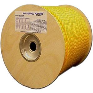 T.W Evans Cordage Co. 80-010 1/4-Inch by 600-Feet Buffalo Twisted Polypro Rope, Yellow