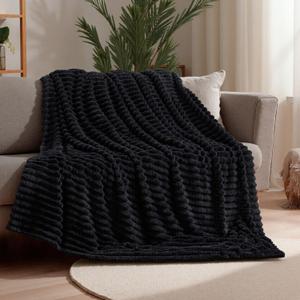 Joiedomi Twin Blanket for Bed, Soft & Warm Black Fleece Blankets Gifts for Women Men Mom, Cozy Cute Soft Throw 60x80 Inches
