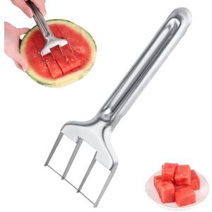 BOXOB Watermelon Cutter Slicer, Stainless Steel Watermelon Cutting Tool Portable Fruit Cutter for Melon Mango Home Kitchen Gadget Camping Party