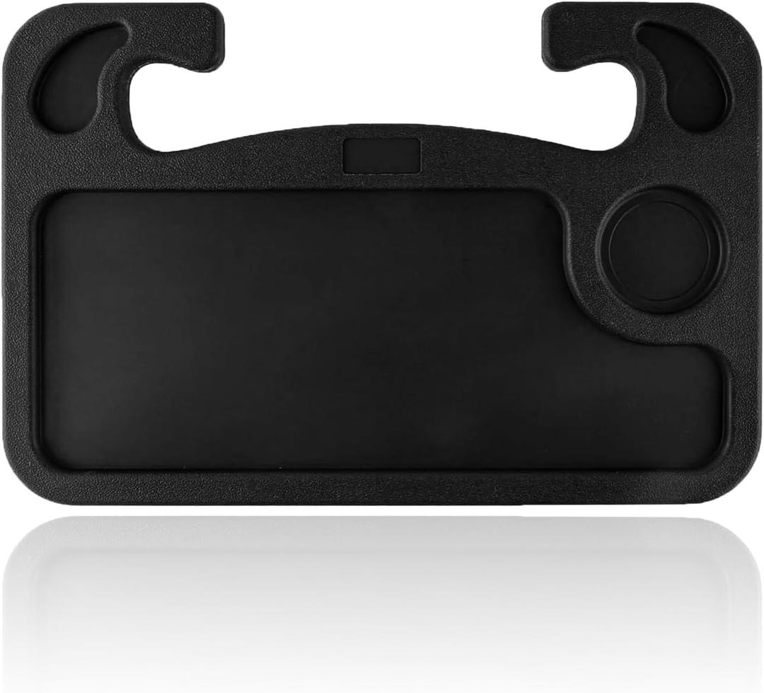 Car Steering Wheel Desk Tray for Laptop and Eating 2 in 1 Multipurpose Travel Accessory with Drink and Pen Holder Compatible with Most Vehicles