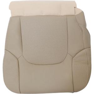 SecosAutoparts Driver Bottom Perforated Leather Seat Cover Beige Tan Compatible with Nissan Frontier 2005 2006 2007 2008 2009 2010 2011 2012 2013 2014 2015 2016 2017 2018 2019 2020 2021