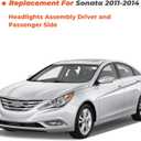 labwork Headlights Lamps Replacement for Sonata 2011-2014 Projector Headlight Set Driver Side and Passenger Side