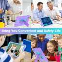 CCMAO Case for Samsung Galaxy Tab A11 8.7 Inch 2025, Galaxy Tab A9 8.7 Inch 2023, Heavy Duty Shockproof Hybrid Three Layer Protective Cover with Kickstand for Samsung A9/A11 Tablet 8.7", Purple+Green