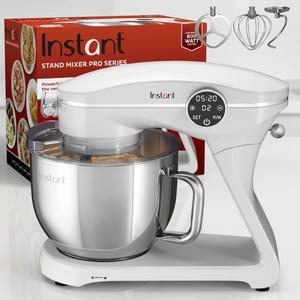 Instant Pot Instant Stand Mixer Pro,600W 10-Speed Electric Mixer with Digital Interface,7.4-Qt Stainless Steel Bowl,Dishwasher Safe Whisk,Dough Hook and Mixing Paddle,Pearl