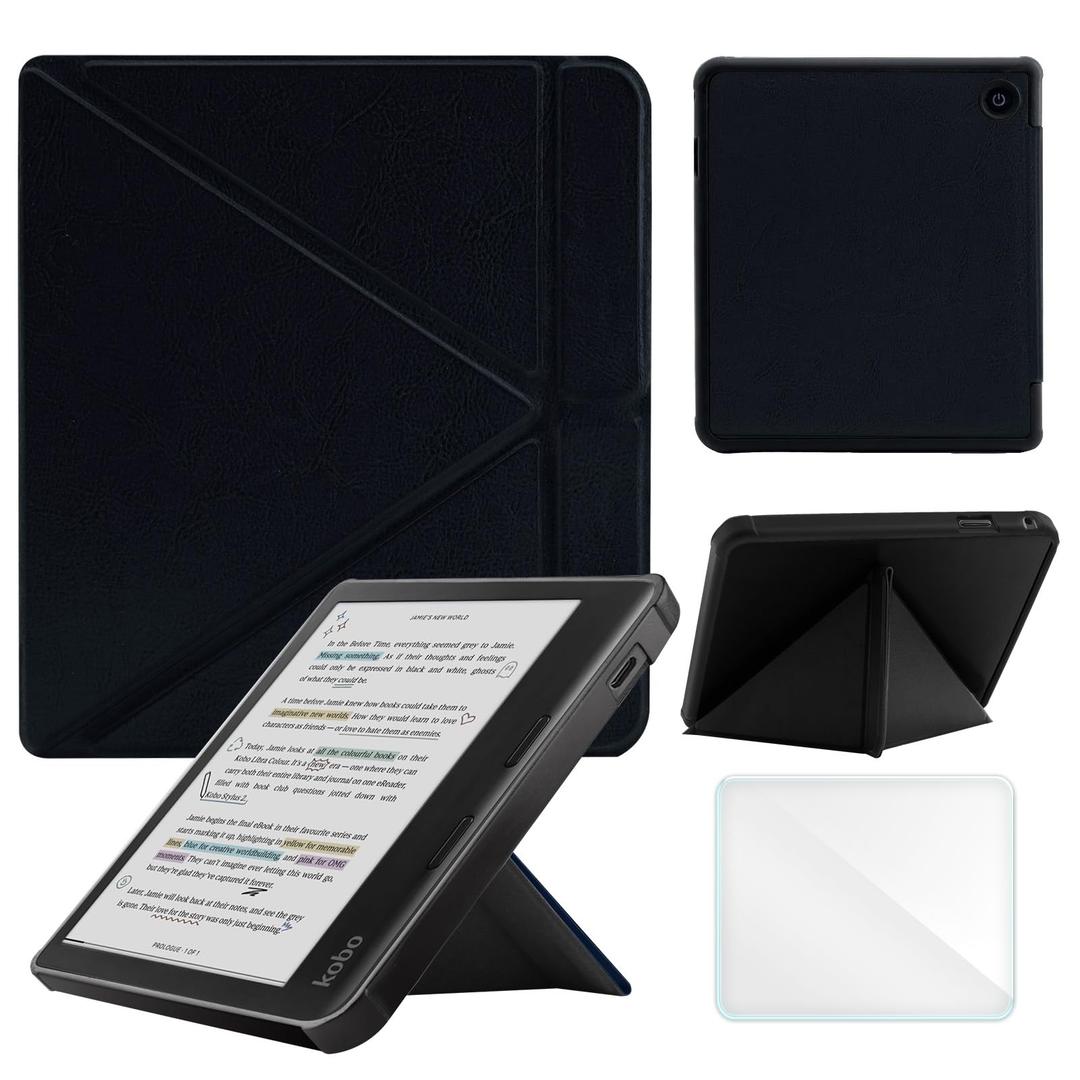 Case Compatible with Kobo Sage 8 Inch e-Reader (Model: N777 N778K, 2021 Release), Includes a Screen Protector - Premium PU Leather Cover with Auto Sleep/Wake