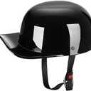 Baseball Style Cap Motorcycle Helmet Unisex-Adult - DOT Approved (Light Black)