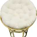 COTTON CRAFT Papasan Chair Cushion - 100% Cotton Duck Fabric Plush Thick Soft Overstuffed Floor Seat Standard 45" Round Chair Swing Chair Patio Den College Dorm Papasan - Ivory