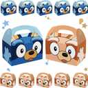 DRCYULP 16Pack Cartoon Dog Birthday Candy Bags Blue Cartoon Dog Goodie Gift Boxes for Kids Blue CartoonDog Theme Birthday Party Favors Bags Baby Shower Decorations