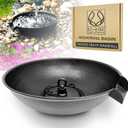 U-nitt 12" Spill Bowl Downspout Catch Basin for Rain Chain Anchoring & Stake | Rainwater Collection for Roof |Gutter Catch Basin | Good for Water Fountain & Birdbath | Black | Handles Heavy Rain