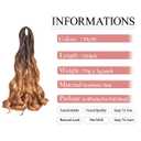 French Curly Braiding Hair 20 inch T4/30 Loose Wavy 5 Pack Bouncy Braiding Hair extensions 75g/Pack French Curly Synthetic Hair Extensions (T4/30,5packs,20inch)