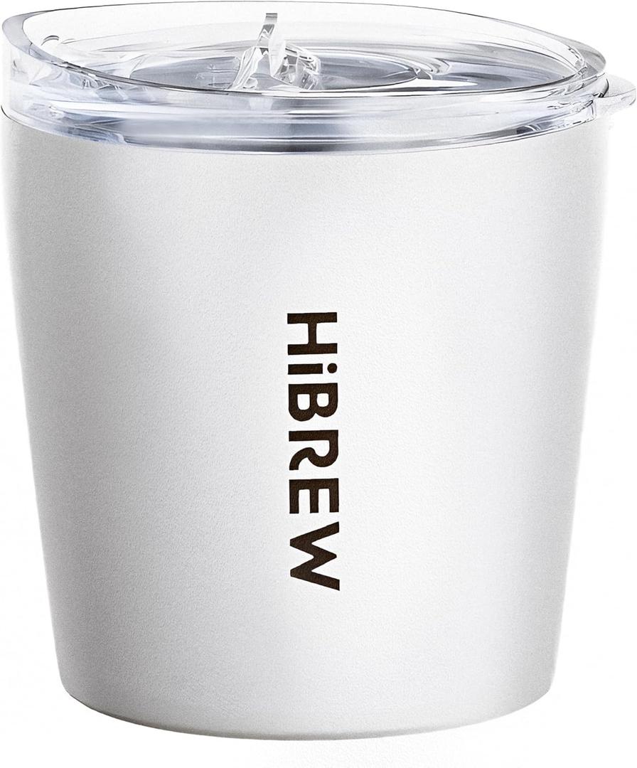 HIBREW Espresso Insulated Mug - 8oz / 240ml - 18/8 Food Grade Stainless Steel (White)