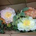 Nearly Natural 4665 Mixed Mini Peony Centerpiece Silk Flower Arrangement,10"D x 34"W x 6.5"H