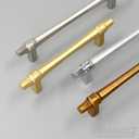 Alzassbg 6 Pack Brushed Satin Nickel Cabinet Pulls, 5 Inch(128mm) Hole Centers Kitchen Cabinet Handles for Cabinets and Drawers AL3104SN