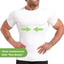 Lgtfy 4D Mens Compression Shirt Short Sleeve, Gynecomastia Tummy Control Back Support Undershirt, Slimming Vest (White, XL)