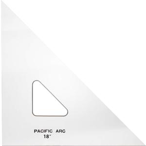 Pacific Arc Drafting Triangle, 18-inch, 45/90 Degrees, Clear Acrylic