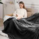Electric Blanket Twin Heated Blanket 62''X84'' - Heating Blanket Soft Plush Sherpa with 5 Heating Level & 10 Hour Auto Off, ETL Certified & Overheat Protection, Warm Gifts for Grandma(Charcoal Grey)