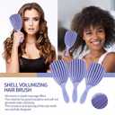 Flexible Detangling Hair Brush - Purple Scalp Massage Brush for Wet & Dry Hair