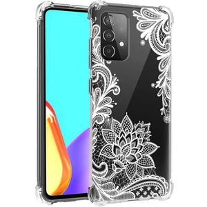 Case for Galaxy A52 5G Case, Samsung A52 4G Case for Girls Women, Clear Floral Soft Flexible TPU Slim Phone Protective Case Cover for Samsung Galaxy A52 (Mandala)