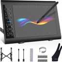 XOPPOX Graphics Drawing Tablet 10 x 6 Inch Large Active Area with 8192 Levels Battery-Free Pen and 12 Hot Keys, Compatible with PC/Mac/Android OS for Painting, Design & Online Teaching Black