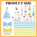 Soulchen 60 Jungle Animals Birthday Party Decorations Animal Figurines Cake Toppers with 60 Mini DIY Paper Hats 60 Bows for Safari Cake Decorations Wild Zoo Themed Party Decoration