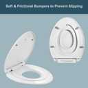 Elongated Slow Close Toilet Seat with Toddler Seat Built In, Potty Training Seat, Easy to Install and Remove, Never Loosen, White